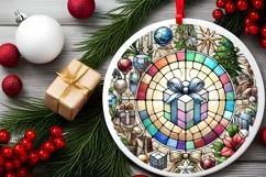 Round Christmas Ornament Sublimation|Clipart Product Image 1