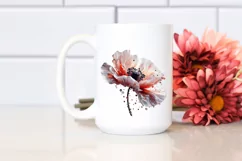 Shiny Poppy Marble Watercolor | Sublimation | Clipart Product Image 2