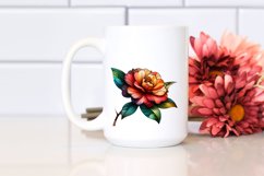 Wooden Stained Camellia Clipart Product Image 2