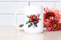 Abstract Stained Camellia Clipart Product Image 2