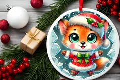Round Christmas Ornament Sublimation|Clipart Product Image 1