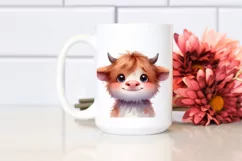 Expressive Highland Cow with Big Eyes PNG Product Image 2