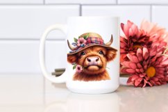 Cow Bored Highland Cow Portrait with Goofy Smile and Flower Product Image 2