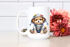Watercolor Baby Dog with Clothes Product Image 2