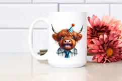 Cow Enthusiastic Highland Cow Portrait with Goofy Smile and Product Image 2