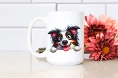 Funny Peek-a-Boo Border Collie | Watercolor Product Image 2