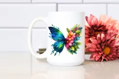 Vibrant Butterfly with Flowers, High-Res PNG Product Image 2