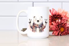 Funny Polar Bear Smiling with Victory Sign | Clipart Product Image 2