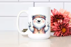 Funny Polar Bear Smiling with Victory Sign | Clipart Product Image 2