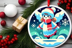 Round Christmas Ornament Sublimation|Clipart Product Image 1
