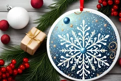 Round Christmas Ornament Sublimation|Clipart Product Image 2