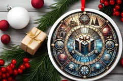 Round Christmas Ornament Sublimation|Clipart Product Image 1