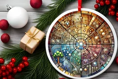 Round Christmas Ornament Sublimation|Clipart Product Image 1