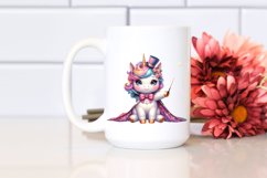 colorful baby unicorn with Magician's Cape, Sublimation PNG Product Image 2