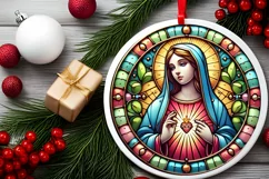 Round Christmas Ornament Sublimation|Clipart Product Image 1