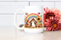 Cat House with Large Flower | Clipart Product Image 2