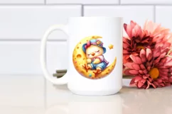 Summer Baby Chicken on Moon | Sublimation | Clipart Product Image 2