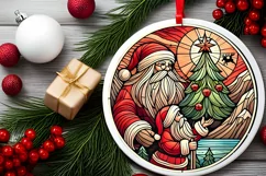 Round Christmas Ornament Sublimation|Clipart Product Image 1