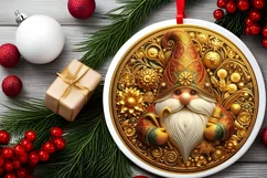 Round Christmas Ornament Sublimation|Clipart Product Image 1