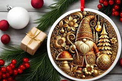 Round Christmas Ornament Sublimation|Clipart Product Image 1