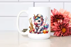 colorful baby unicorn in Swing Dancer's Outfit, Sublimation Product Image 2