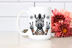 Detailed Zebra Victory Sign Sublimation Clipart Product Image 2