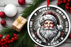 Round Christmas Ornament Sublimation|Clipart Product Image 1
