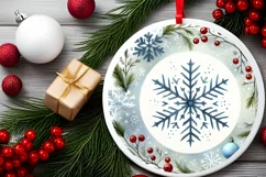 Round Christmas Ornament Sublimation|Clipart Product Image 2