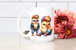 Colorful Chicken with Jeans, Cute PNG Product Image 2