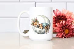 Summer Baby Deer on Moon | Sublimation | Clipart Product Image 2