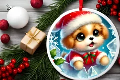 Round Christmas Ornament Sublimation|Clipart Product Image 1