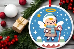 Round Christmas Ornament Sublimation|Clipart Product Image 1