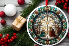 Round Christmas Ornament Sublimation|Clipart Product Image 1