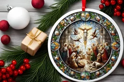 Round Christmas Ornament Sublimation|Clipart Product Image 1