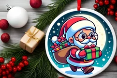 Round Christmas Ornament Sublimation|Clipart Product Image 2