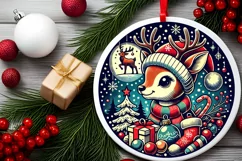 Round Christmas Ornament Sublimation|Clipart Product Image 1