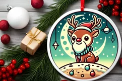 Round Christmas Ornament Sublimation|Clipart Product Image 1