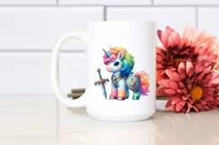 Pastel Baby Unicorn Shield and Sword PNG Product Image 2