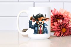 Cow with Tie and Raincoat Standing Up | Clipart | Product Image 2