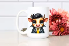 Cow with Tie and Raincoat Standing Up | Clipart | Product Image 2