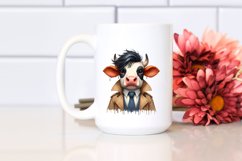 Cow with Tie and Raincoat Standing Up | Clipart | Product Image 2