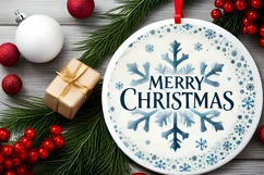 Round Christmas Ornament Sublimation|Clipart Product Image 2