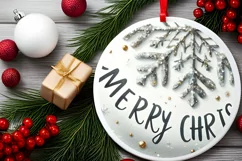 Round Christmas Ornament Sublimation|Clipart Product Image 2
