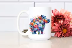 Abstract Watercolor Vibrant Hippo Clipart Product Image 2