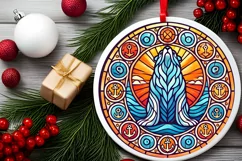 Round Christmas Ornament Sublimation|Clipart Product Image 2