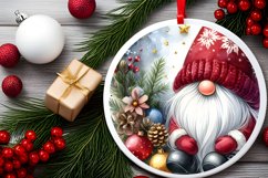 Winter Gnome Round Ornament Sublimation PNG Product Image 2