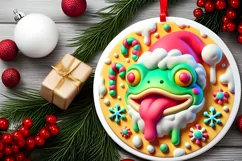 Round Christmas Ornament Sublimation|Clipart Product Image 1