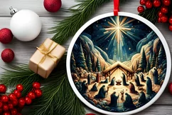 Round Christmas Ornament Sublimation|Clipart Product Image 1