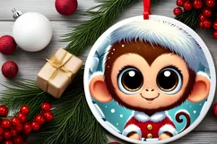 Round Christmas Ornament Sublimation|Clipart Product Image 1
