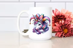 Colorful Baby Unicorn Jester's Hat PNG Product Image 2